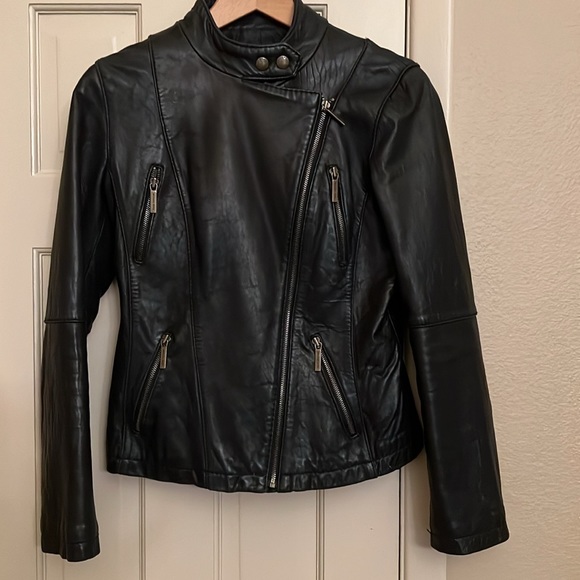MICHAEL Michael Kors Jackets & Blazers - Michael Kors Vintage Black Leather Biker Jacket